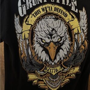 Grunt Style Black and Gold Eagle Tee